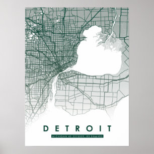Poster Detroit Map