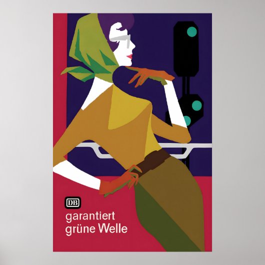 Poster Deutsche Bahn -Groene golf- 1962 Deutsche (Voorkant)