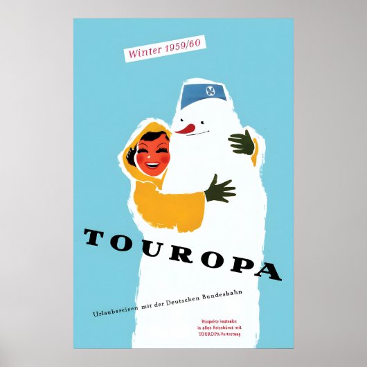 Poster Deutsche Bahn -Touropa Winter 1959-60 (Voorkant)