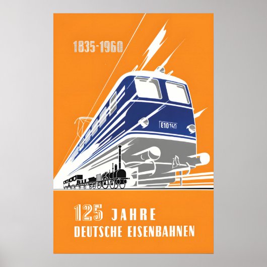 Poster Deutsche Bundesbahn 125 jaar Duits (Voorkant)