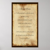 poster "Dierlijk besluit", perkamentachtig poëzie (Voorkant)