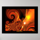 Poster Digital Abstracte Art Golden Orbs (Voorkant)