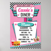 poster Diner  Menu 1950 (Voorkant)