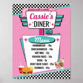 poster Diner Menu 1950