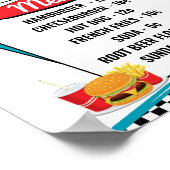 poster Diner Menu 1950 (Hoek)