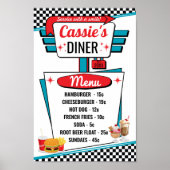 poster Diner Menu 1950 (Voorkant)
