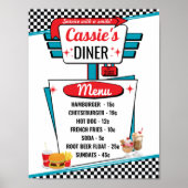 poster Diner Menu 1950 (Voorkant)