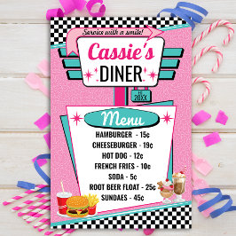 poster Diner  Menu 1950