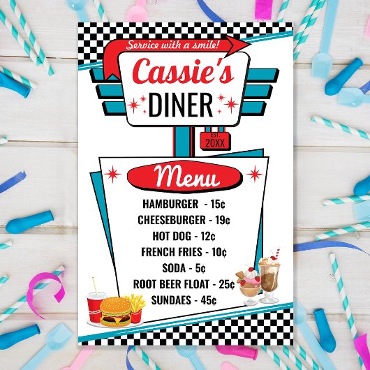 poster Diner Menu 1950