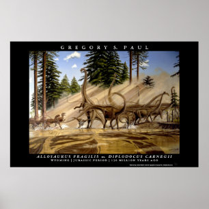 Poster Diplodocus Allosaurus Greg Paul