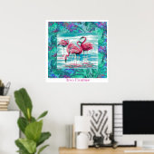 Poster Disco Flamingos (Thuiskantoor)