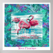 Poster Disco Flamingos (Voorkant)