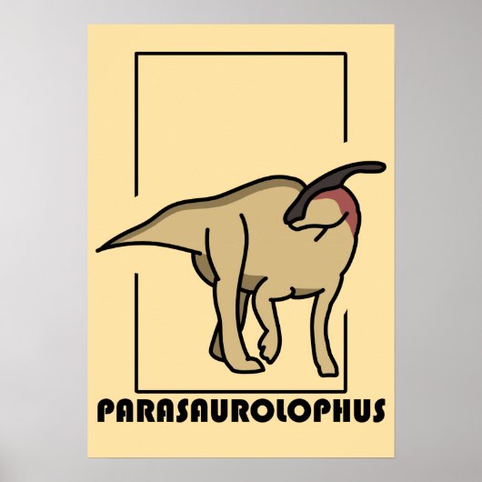 Póster diseño dinosaurio Parasaurolophus Poster (Voorkant)