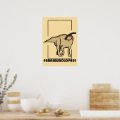 Póster diseño dinosaurio Parasaurolophus Poster (Keuken)