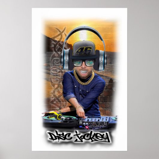 Poster DJ Disk Jockey (Voorkant)