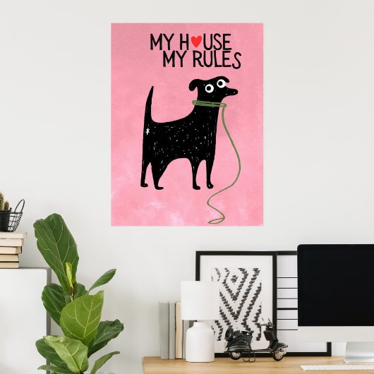 Poster dog | Funny & decorative Poster (Thuiskantoor)