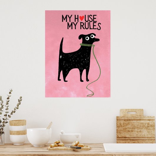 Poster dog | Funny & decorative Poster (Keuken)