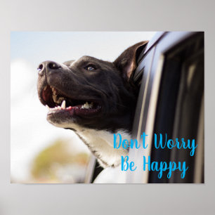 Poster-Dog gezicht uit het auto-venster Maak je ge Poster