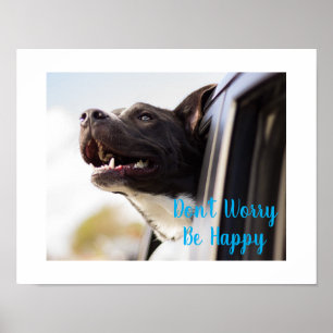 Poster-Dog gezicht uit het auto-venster Maak je ge Poster