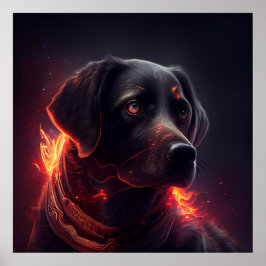 Poster Dog Red