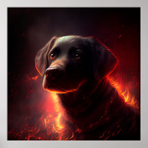 Poster Dog Red