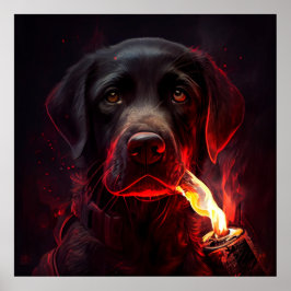 Poster Dog Red