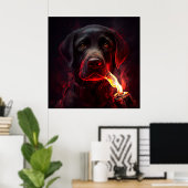 Poster Dog Red (Thuiskantoor)