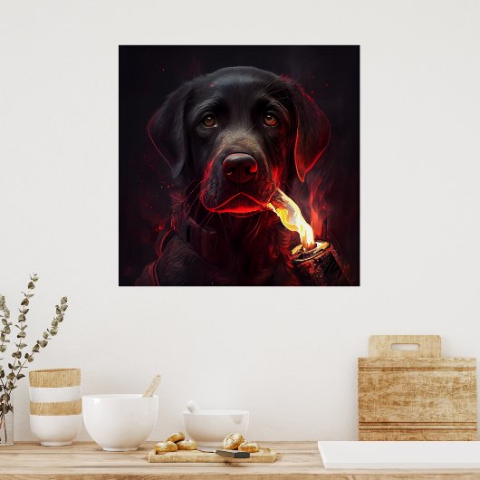 Poster Dog Red (Keuken)