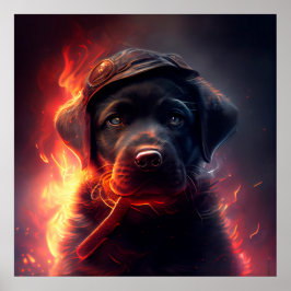 Poster Dog Red