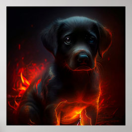 Poster Dog Red