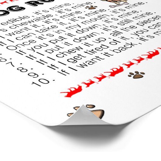 Poster Dog Rules (Hoek)