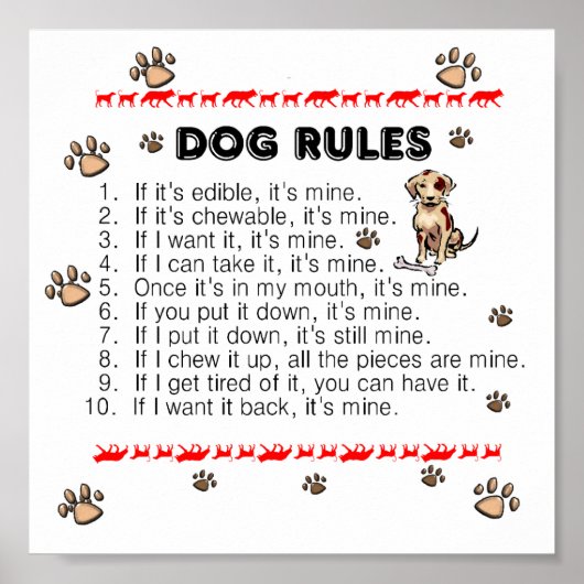 Poster Dog Rules (Voorkant)