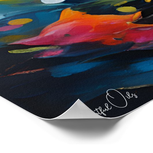 Poster | Dolfijn | Olieverfstijl (Hoek)