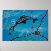 Poster Dolphin & Calf van Mundara (Voorkant)