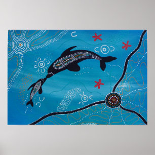 Poster Dolphin & Calf van Mundara