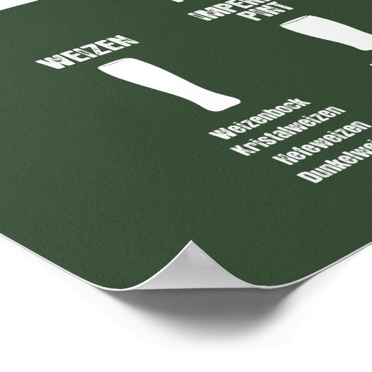 Poster donkergroen omgebogen (Hoek)