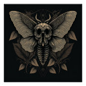 Poster doodskop Moth (gloss) (Voorkant)