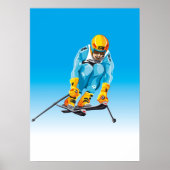 Poster Downhill Skier Jumping Winter Sport (Voorkant)