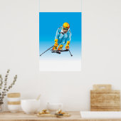 Poster Downhill Skier Jumping Winter Sport (Keuken)