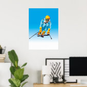 Poster Downhill Skier Jumping Winter Sport (Thuiskantoor)