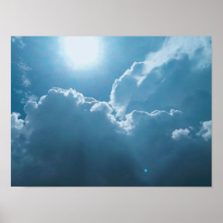 Poster-dramatisch zonlicht door wolken poster