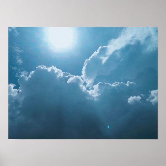 Poster-dramatisch zonlicht door wolken poster (Voorkant)