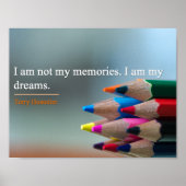 Poster - Dreams & herinneringen Inspirerend citaat (Voorkant)