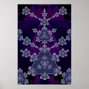 Poster: Driehoekfractie: blauwdruk van geometrie Poster