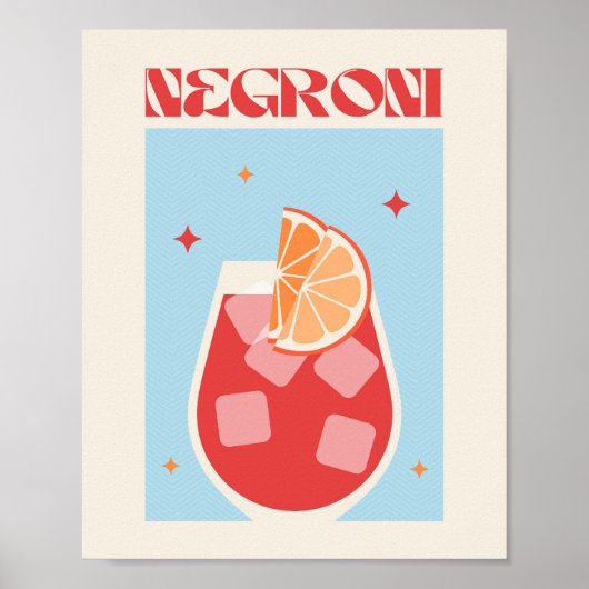 Poster drink Cocktail art Negroni (Voorkant)