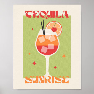 Poster drink Cocktail art Tequila zonsopgang