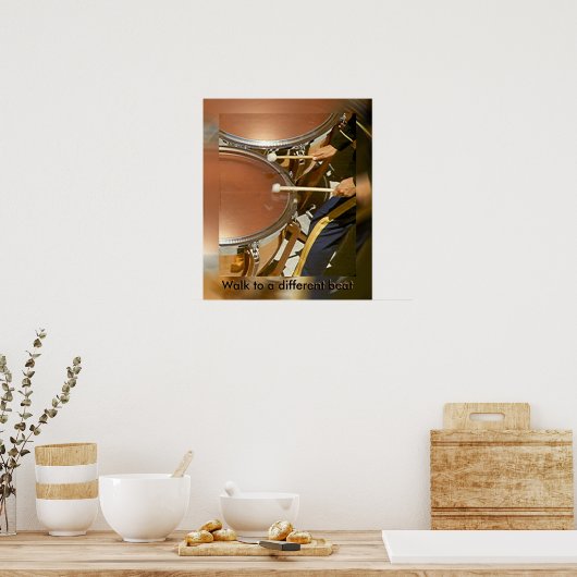 Poster - Drummer Loop naar een andere slag (ver.2) (Keuken)