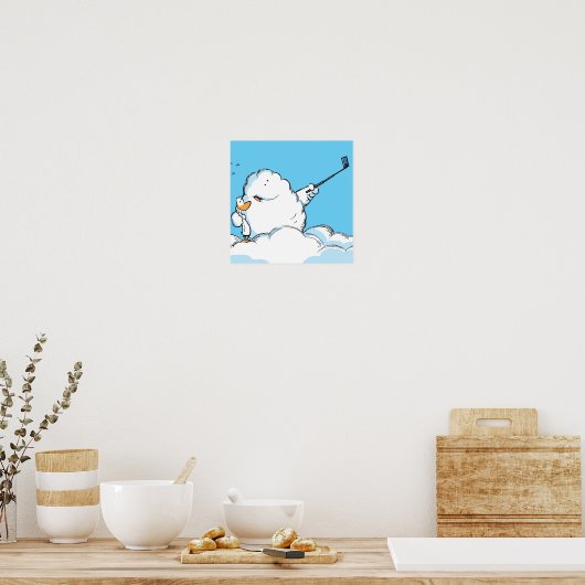 Poster Duck and Cloud Selfie Cartoon (Keuken)