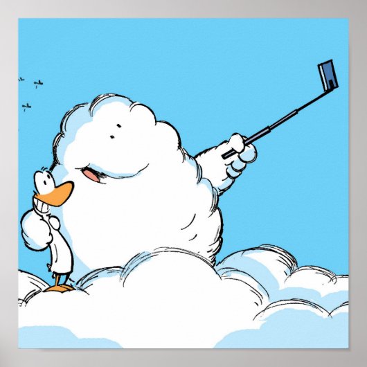 Poster Duck and Cloud Selfie Cartoon (Voorkant)