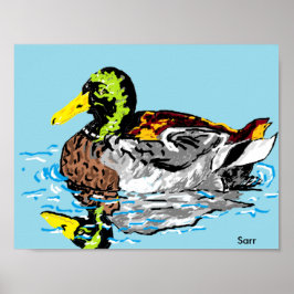 Poster/Duck in een Pond Poster